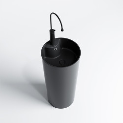 UMYWALKA WOLNOSTOJĄCA CERAMICZNA OKRĄGŁA LINO-MTB-400 CZARNY MAT LINO-MTB-400