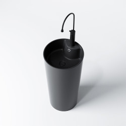 UMYWALKA WOLNOSTOJĄCA CERAMICZNA OKRĄGŁA LINO-MTB-400 CZARNY MAT LINO-MTB-400
