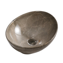 UMYWALKA NABLATOWA CERAMICZNA MARMUROWA OWALNA LUMO-MAR8-405