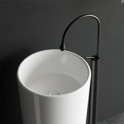 UMYWALKA WOLNOSTOJĄCA CERAMICZNA OWALNA LINO-WH-WOF-400 BIAŁA LINO-WH-WOF-400