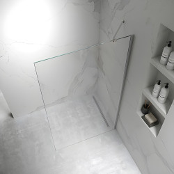 ŚCIANKA SZYBA PRYSZNICOWA ZES-KZ24-CH-100 SZYBA WALK-IN 100 CM 6 MM CHROM