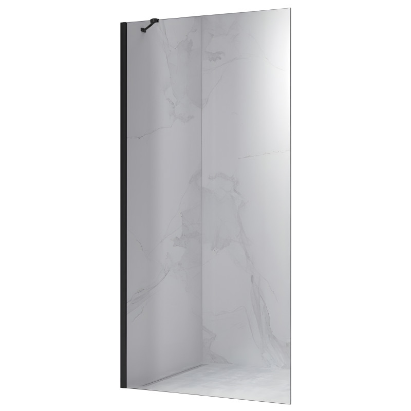 ŚCIANKA SZYBA PRYSZNICOWA ZES-KZ24-BL-80 WALK-IN SZYBA 80 CM 6 MM CZARNA