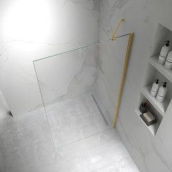 ŚCIANKA SZYBA PRYSZNICOWA ZES-KZ24-GL-70 SZYBA WALK-IN 80 CM 6 MM ZŁOTA