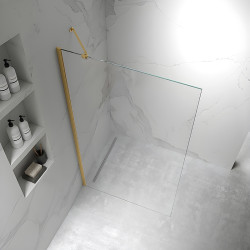 ŚCIANKA SZYBA PRYSZNICOWA WALK-IN ZES-KZ24-GL-90 ZŁOTA
