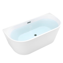 WANNA WOLNOSTOJĄCA PRZYŚCIENNA LENA2 527C BIAŁA PRZELEW CHROM 160x80 CM LENA2-527C2