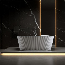 WANNA WOLNOSTOJĄCA PRZYŚCIENNA RYFLOWANA CARLO2 517D2 BIAŁA PRZELEW CHROM 170x75 CM CARLO2-517D2