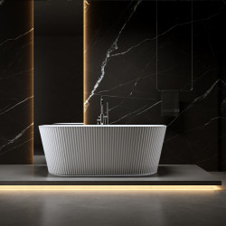 WANNA WOLNOSTOJĄCA PRZYŚCIENNA RYFLOWANA CARLO2 517D2 BIAŁA PRZELEW CHROM 170x75 CM CARLO2-517D2