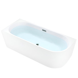 WANNA WOLNOSTOJĄCA PRZYŚCIENNA MERA2 509C2 LEWA BIAŁA PRZELEW CHROM 160x75 CM MERA2-509C2-L
