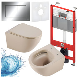 ZESTAW PODTYNKOWY WC STELAŻ TECE MISKA MIZU-CAP-RIM-03 PRZYCISK TC-9240401 CHROM
