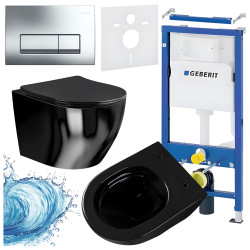ZESTAW PODTYNKOWY WC STELAŻ GEBERIT DUOFIX MISKA MIZU-BL-RIM-03 PRZYCISK DELTA 50 CHROM