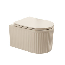 MISKA WC WISZĄCA RIMLESS LUMA-CAP-RIM-03 CAPPUCCINO RYFLOWANA DESKA WOLNOOPADAJĄCA DUROPLAST LUMA-CAP-RIM-03