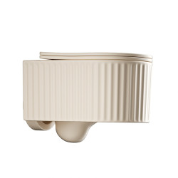 MISKA WC WISZĄCA RIMLESS LUMA-CAP-RIM-03 CAPPUCCINO RYFLOWANA DESKA WOLNOOPADAJĄCA DUROPLAST LUMA-CAP-RIM-03