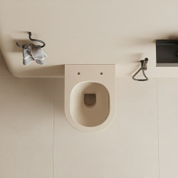 MISKA WC WISZĄCA RIMLESS LUMA-CAP-RIM-03 CAPPUCCINO RYFLOWANA DESKA WOLNOOPADAJĄCA DUROPLAST LUMA-CAP-RIM-03