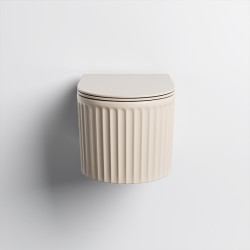 MISKA WC WISZĄCA RIMLESS LUMA-CAP-RIM-03 CAPPUCCINO RYFLOWANA DESKA WOLNOOPADAJĄCA DUROPLAST LUMA-CAP-RIM-03