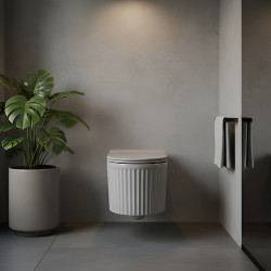 MISKA WC WISZĄCA RIMLESS LUMA-MTGR-RIM-03 SZARY MAT RYFLOWANA DESKA WOLNOOPADAJĄCA DUROPLAST LUMA-MTGR-RIM-03