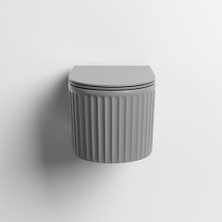 MISKA WC WISZĄCA RIMLESS LUMA-MTGR-RIM-03 SZARY MAT RYFLOWANA DESKA WOLNOOPADAJĄCA DUROPLAST LUMA-MTGR-RIM-03