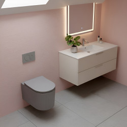 MISKA WC WISZĄCA RIMLESS LUMA-MTGR-RIM-03 SZARY MAT RYFLOWANA DESKA WOLNOOPADAJĄCA DUROPLAST LUMA-MTGR-RIM-03