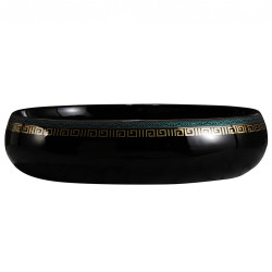 UMYWALKA NABLATOWA CERAMICZNA OWALNA CARI-BL-MOD2-600 CZARNA CARI-BL-MOD2-600