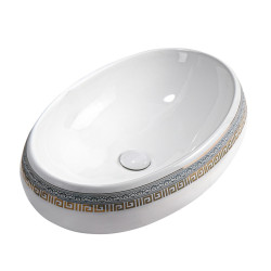 UMYWALKA NABLATOWA CERAMICZNA OWALNA CARI-WH-MOD2-600 BIAŁA CARI-WH-MOD2-600