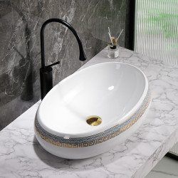 UMYWALKA NABLATOWA CERAMICZNA OWALNA CARI-WH-MOD2-600 BIAŁA CARI-WH-MOD2-600