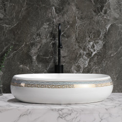 UMYWALKA NABLATOWA CERAMICZNA OWALNA CARI-WH-MOD2-600 BIAŁA CARI-WH-MOD2-600