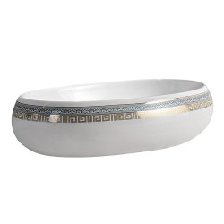 UMYWALKA NABLATOWA CERAMICZNA OWALNA CARI-WH-MOD2-600 BIAŁA CARI-WH-MOD2-600