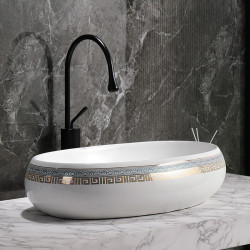 UMYWALKA NABLATOWA CERAMICZNA OWALNA CARI-WH-MOD2-600 BIAŁA CARI-WH-MOD2-600