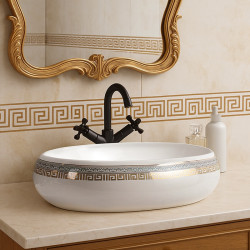 UMYWALKA NABLATOWA CERAMICZNA OWALNA CARI-WH-MOD2-600 BIAŁA CARI-WH-MOD2-600