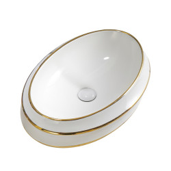 UMYWALKA NABLATOWA CERAMICZNA OWALNA YOKO-WH-GL-LN-600 BIAŁA YOKO-WH-GL-LN-600