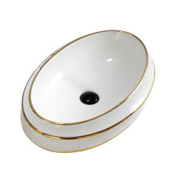 UMYWALKA NABLATOWA CERAMICZNA OWALNA YOKO-WH-GL-LN-600 BIAŁA YOKO-WH-GL-LN-600