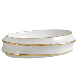 UMYWALKA NABLATOWA CERAMICZNA OWALNA YOKO-WH-GL-LN-600 BIAŁA YOKO-WH-GL-LN-600