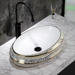 UMYWALKA NABLATOWA CERAMICZNA OWALNA YOKO-WH-MOD5-GL-600 BIAŁA YOKO-WH-MOD5-GL-600