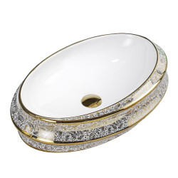 UMYWALKA NABLATOWA CERAMICZNA OWALNA YOKO-WH-MOD5-GL-600 BIAŁA YOKO-WH-MOD5-GL-600