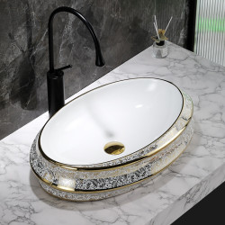 UMYWALKA NABLATOWA CERAMICZNA OWALNA YOKO-WH-MOD5-GL-600 BIAŁA YOKO-WH-MOD5-GL-600