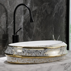 UMYWALKA NABLATOWA CERAMICZNA OWALNA YOKO-WH-MOD5-GL-600 BIAŁA YOKO-WH-MOD5-GL-600