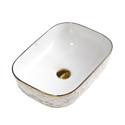 UMYWALKA NABLATOWA CERAMICZNA PROSTOKĄTNA MILO-WH-MOD1-455 BIAŁA MILO-WH-MOD1-455