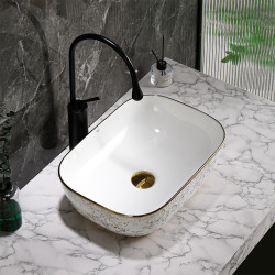 UMYWALKA NABLATOWA CERAMICZNA PROSTOKĄTNA MILO-WH-MOD1-455 BIAŁA MILO-WH-MOD1-455