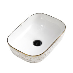 UMYWALKA NABLATOWA CERAMICZNA PROSTOKĄTNA MILO-WH-MOD1-455 BIAŁA MILO-WH-MOD1-455