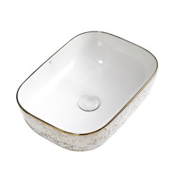 UMYWALKA NABLATOWA CERAMICZNA PROSTOKĄTNA MILO-WH-MOD1-455 BIAŁA MILO-WH-MOD1-455
