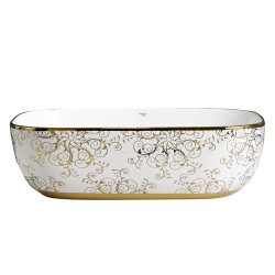 UMYWALKA NABLATOWA CERAMICZNA PROSTOKĄTNA MILO-WH-MOD1-455 BIAŁA MILO-WH-MOD1-455