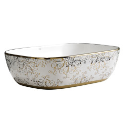 UMYWALKA NABLATOWA CERAMICZNA PROSTOKĄTNA MILO-WH-MOD1-455 BIAŁA MILO-WH-MOD1-455