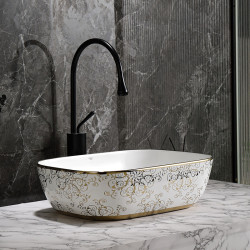 UMYWALKA NABLATOWA CERAMICZNA PROSTOKĄTNA MILO-WH-MOD1-455 BIAŁA MILO-WH-MOD1-455