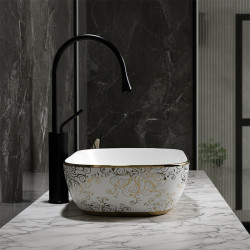UMYWALKA NABLATOWA CERAMICZNA PROSTOKĄTNA MILO-WH-MOD1-455 BIAŁA MILO-WH-MOD1-455