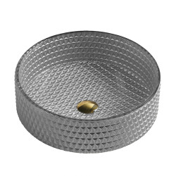UMYWALKA NABLATOWA SZKLANA OKRĄGŁA BRILLANT1-SV-400 CHROM BRILLANT1-SV-400