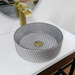UMYWALKA NABLATOWA SZKLANA OKRĄGŁA BRILLANT1-SV-400 CHROM BRILLANT1-SV-400