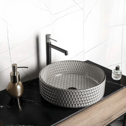 UMYWALKA NABLATOWA SZKLANA OKRĄGŁA BRILLANT1-SV-400 CHROM BRILLANT1-SV-400