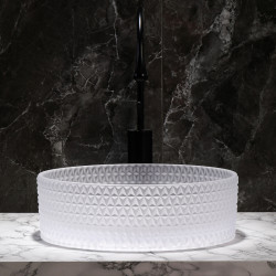 UMYWALKA NABLATOWA SZKLANA OKRĄGŁA BRILLANT1-WH-360 BIAŁA BRILLANT1-WH-360