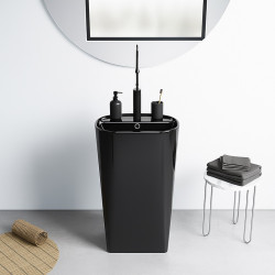 UMYWALKA WOLNOSTOJĄCA CERAMICZNA OWALNA CLARO-BL-490 CZARNA CLARO-BL-490