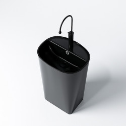 UMYWALKA WOLNOSTOJĄCA CERAMICZNA OWALNA CLARO-BL-490 CZARNA CLARO-BL-490