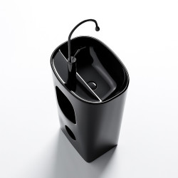 UMYWALKA WOLNOSTOJĄCA CERAMICZNA OWALNA CLARO-BL-490 CZARNA CLARO-BL-490